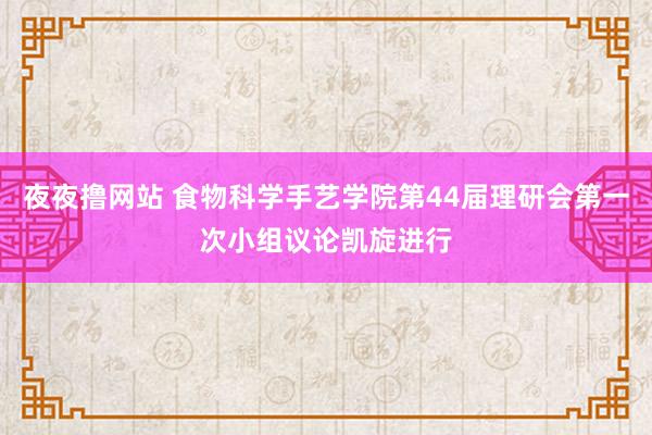 夜夜撸网站 食物科学手艺学院第44届理研会第一次小组议论凯旋进行