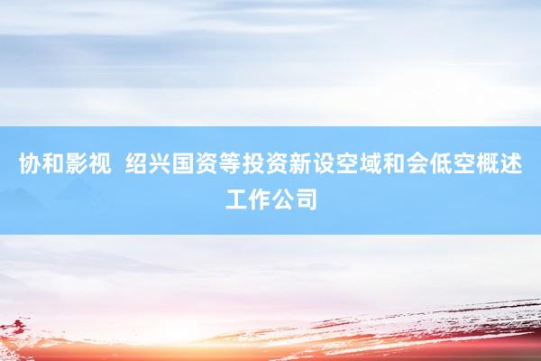 协和影视  绍兴国资等投资新设空域和会低空概述工作公司