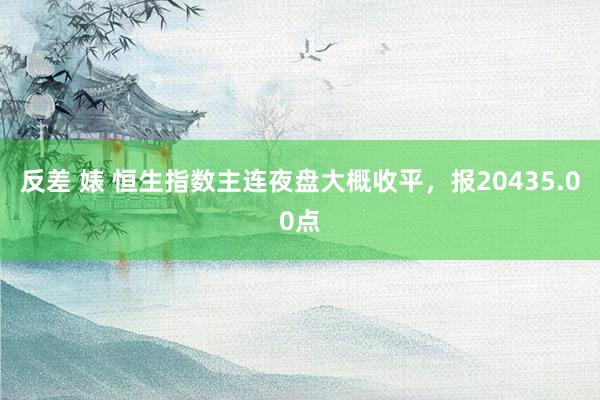 反差 婊 恒生指数主连夜盘大概收平，报20435.00点